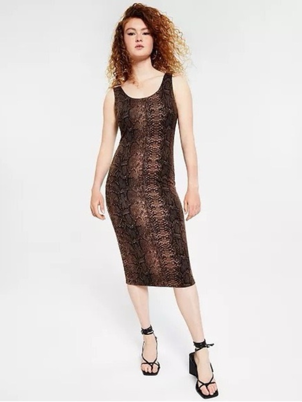 NEW BAR III Snake Phthon Bodycon Dress Animal Print Size 2X